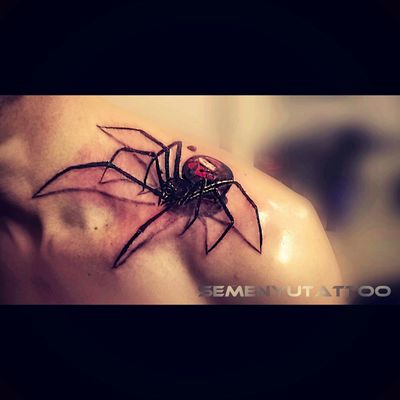 3d black widow spider tattoo designs