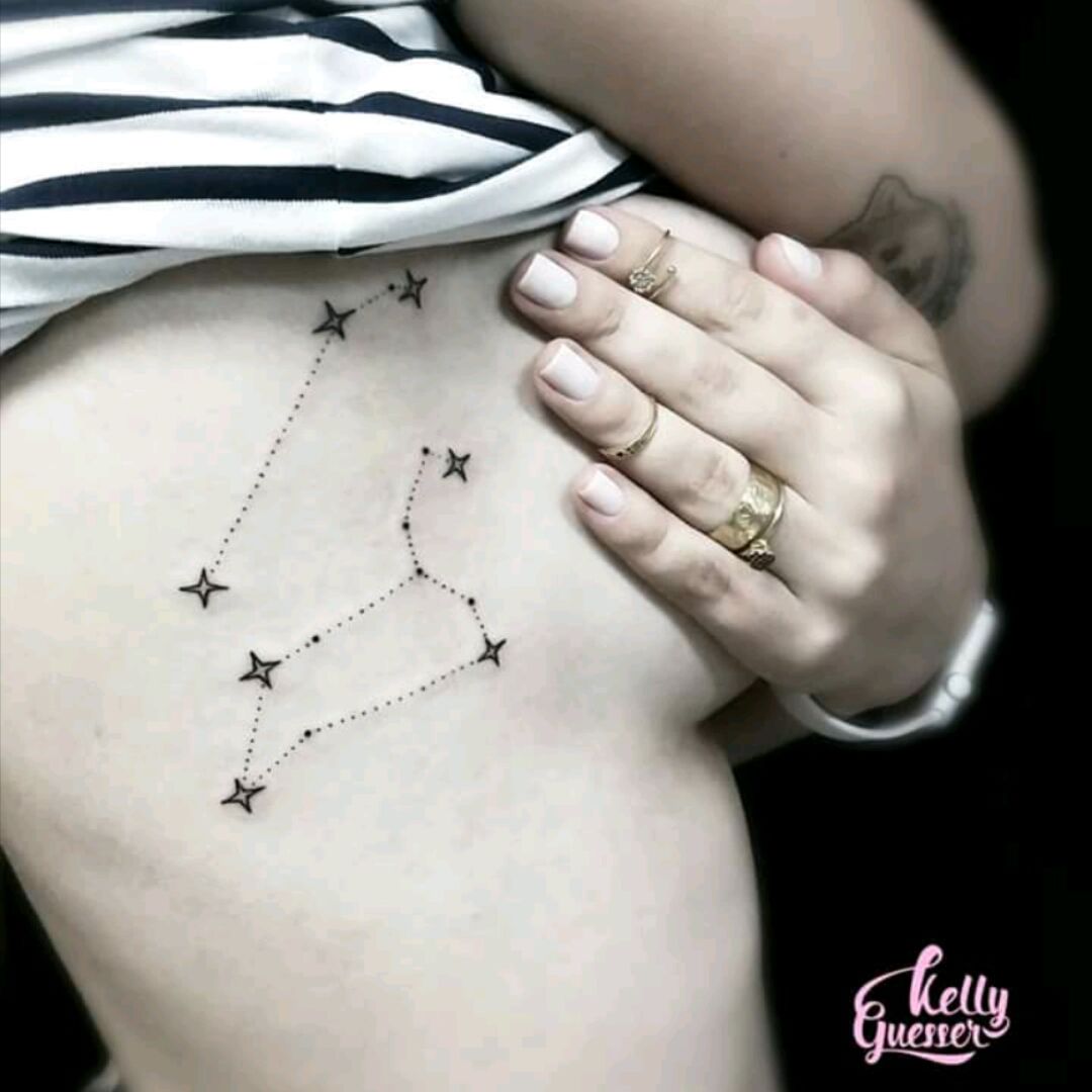 Minimalist Virgo Constellation Temporary Tattoo  Set of 3  Tatteco