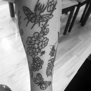 My second tattoo, half-sleeve! This side has #beetles, #ants, #firebugs, #butterflies and #cherryblossoms Artist instagram: #mydadwasaparatrooper #montreal