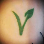 First tattoo, the vegan logo :) Artist instagram: #vietattoo #vegan #montreal