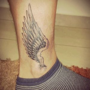 Love it to Pieces!#my #first #tattoo #leg #right #foot #meaningful #wing