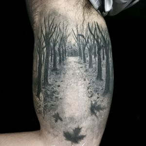 Forest freehand piece done at Oporto Tattoo Expo
