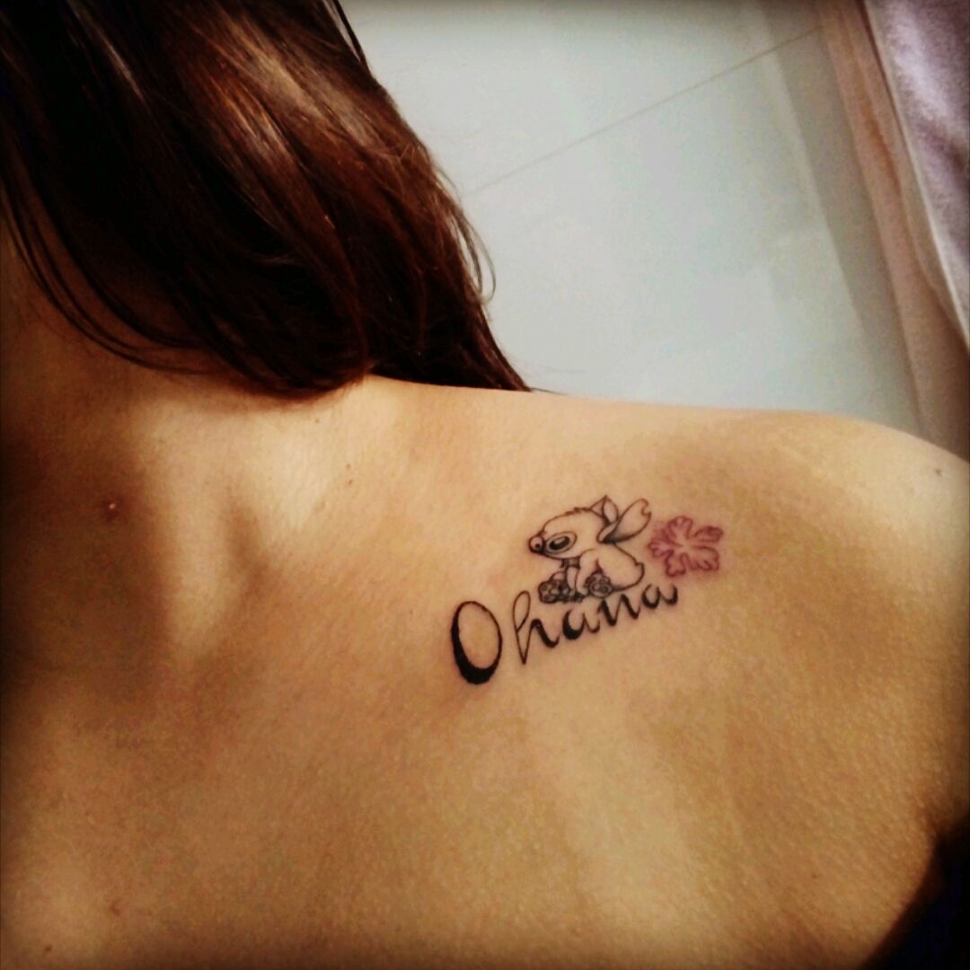 Tattoo uploaded by Mariana Teixeira Custodio • Ohana means family #ohana  #stitch #disney #family #ohanatattoo • Tattoodo
