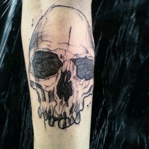 Skull💀#skull #caveira #blackwork #tattoo