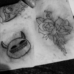 Demon 😈 & roses 🌷 #tete #roses  #rosetattoo #rosa #demon #demontattoo #darktattoo #tattoo #apprenticetattoo #personal #vegan