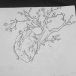 The tree's breath resonates in my heart.. #tattoodrawing #draw #anatomicalheart #heart