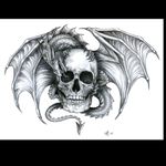 Hellyeah! 😈 #skull #dragon #cool #ArtistUnknown