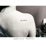 "Heartache" instagram: @karincatattoo #backtattoo #smalltattoo #minimaltattoo #writingtattoo #scripttattoo #tiny #tattoos #istanbultattoo #tattooistanbul