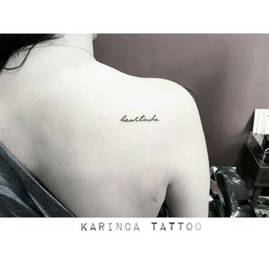 "Heartache"instagram: @karincatattoo#backtattoo #smalltattoo #minimaltattoo #writingtattoo #scripttattoo #tiny #tattoos #istanbultattoo #tattooistanbul