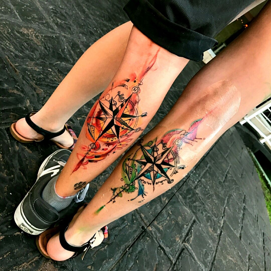 Roller coaster tattoo on the inner forearm