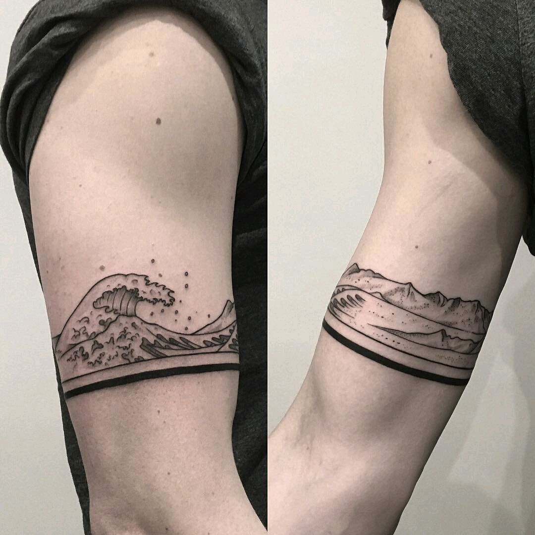 Ocean Wave Tattoo  Waves tattoo Tattoos for women Simple wave tattoo