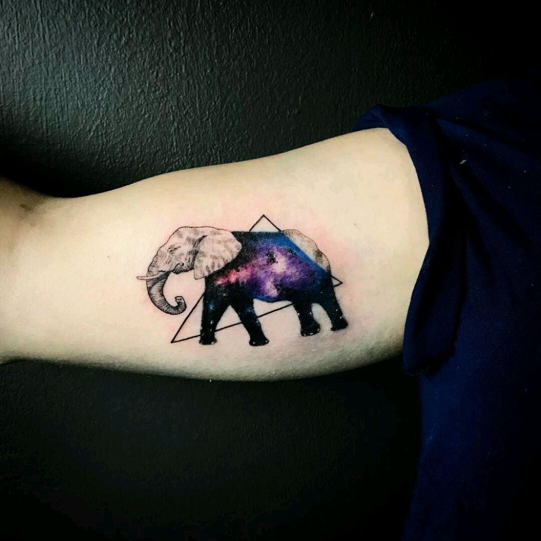 Tattoo uploaded by Claire • By #AdrianBascur #galaxy #space #geometric # triangle #ab • Tattoodo