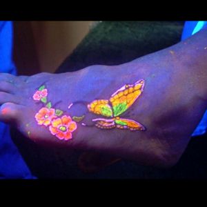 #glowinthedark #butterfly #flower #ArtistUnknown