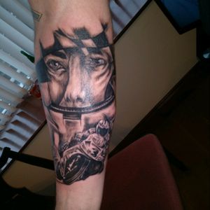 Joey Dunlop tribute done by NI ink custom tattoos northern ireland