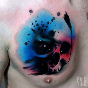 By #SyzmonGdowicz #painting #skull #colourtattoo #skulltattoo