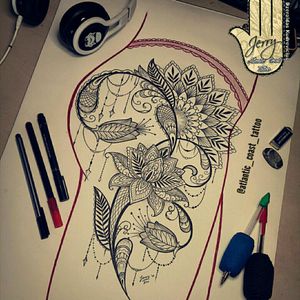 Thigh design that I did few days ago 😀 #thightattoo #lotusflower #flower #lotustattoo #mandala #mendi #lace #femininetattoo #tattooideas #tattoodesign #drawing #sketch #art #tattooartist #atlanticcoasttattoo