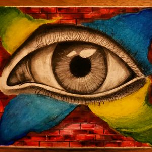 Eye drawing on canvas #drawing #art #canvas #eye