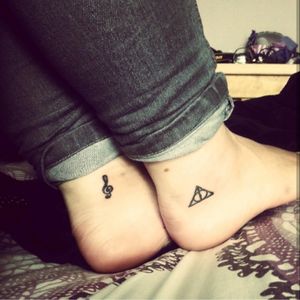 My treble clef and Deathly Hallows