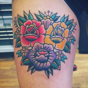 #neotraditional #traditional #flower #flowers #rose #roses #carnation #leaf #leaves #floral #animalcrossing #firsttattoo