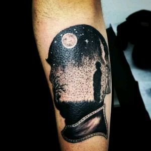 #army #soldier #dot #dotwork #moon #head