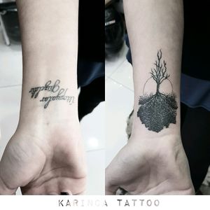 Cover Up Tattooinstagram: @karincatattoo#treetattoo #covertattoo #smalltattoo #coveruptattoo #blacktattoo #armtattoo #dövme #dotworktattoo