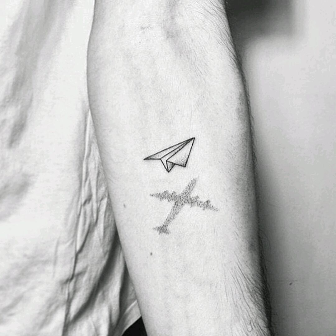 Paper Airplane Tattoo  Reallooking Temporary Tattoos  SimplyInkedin