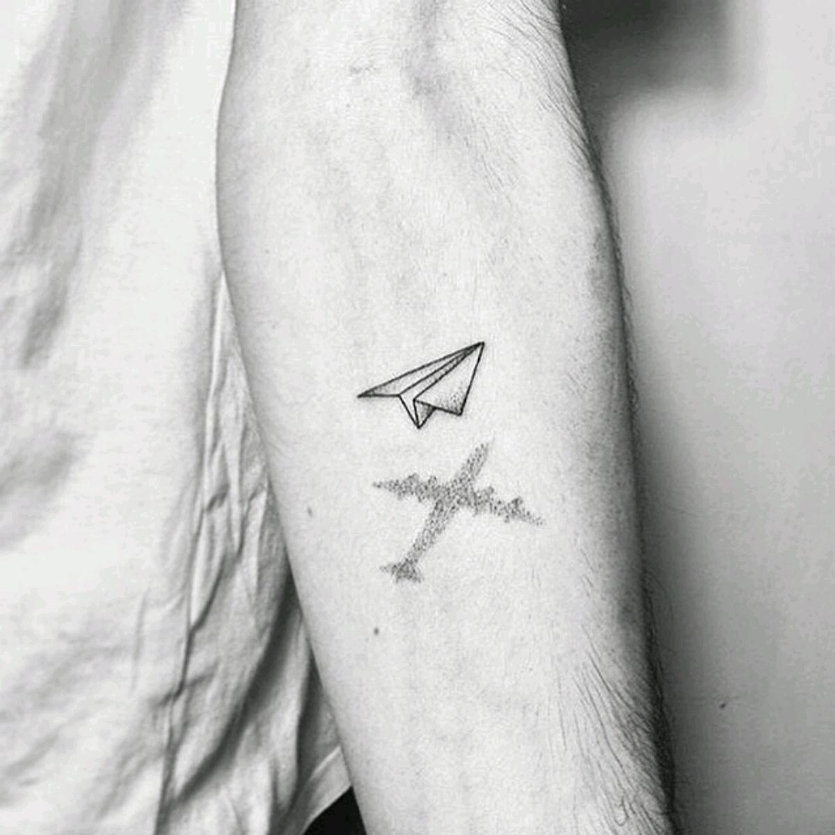 Tattoo Uploaded By Claire • By #Pt78tattoo #Plane #Paperairplane #Simple  #Minimalist • Tattoodo