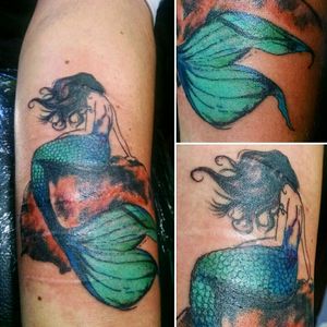 #tattoo #ink #sirena #mermaid #mermaidtattoo #tatuajesirena #femeninetattoo #tatuajesirena #coveruptattoo #tattoooverscars #tatuajesobrecicatriz