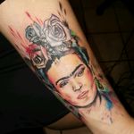 Frida Kahlo water color portrait i did today. fun piece #frida #fridakahlo #watercolor #watercolortattoo #funpiece #bishoprotary #blackandgreytattoo #blackandgrey #lettertattoo #lettering #bestfonts #color #colorsketch #art #artist #artwork #artistforlife #colorart #tattoos4life #tattoosareawayoflife #tattoos #tattd4life #tattoo # #fusionink #eternalink #intenzeink #supportgoodtattooing #tattooartist