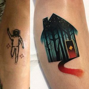 By #dariastahp #coverup #tree #forest #nightsky #woods