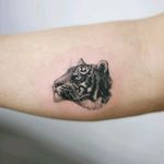By #tattooistdoy #coverup #tiger #tinytattoo #tigertattoo
