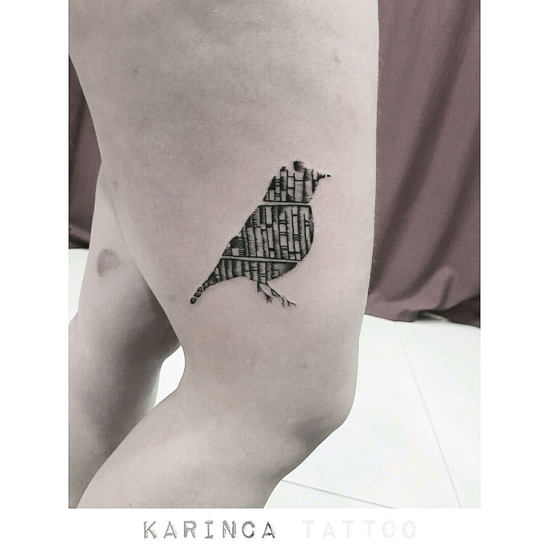 Tattoo uploaded by Bahadır Cem Börekcioğlu • Book'n Bird instagram:  @karincatattoo #book #bird #birdtattoo #smalltattoo #legtattoo  #istanbultattoo #dövme #tattooedgirl #womantattoo #tattedgirls • Tattoodo