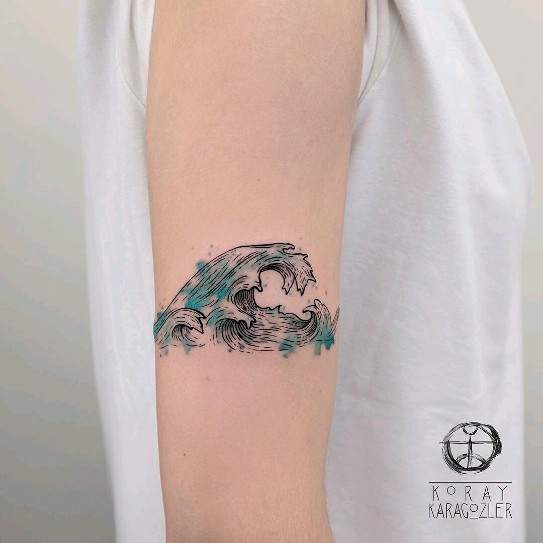 Watercolour wave tattoo  Waves tattoo Arm tattoos drawing Shamrock  tattoos