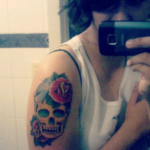 #skull #skulltattoo #tattooart #coloredtattoo #mexicanskull #colors #colorida