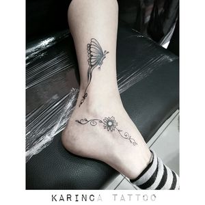 Butterfly Tattoo instagram: @karincatattoo#butterflytattoo #legtattoo #womantattoo #tattedgirl #tattooedgirl #istanbul #ink #foottattoo