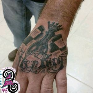 Her King Chess Piece done on Left Hand