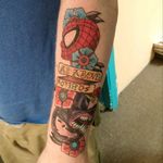 #spiderman #venom #CoverUpTattoos #eternal #egotattoomachine I love comic book stuff. I can't wait to do more in the near future. Find me on Instagram and Snapchat @tattoobuster and on Facebook Buster Atr