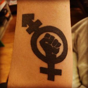 Transfeminist activism symbol, done by Barbara Munster (Basia) at On Edge tattoos in The Hague, The Netherlands #transfeminism #transgender #activism #feminism