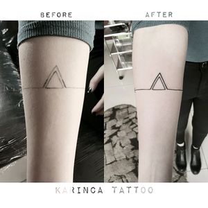 Touch Up instagram: @karincatattoo #touchup #line #tattoo #triangle #tattoos #smalltattoo #minimaltattoo #littletattoo #inked #tattooart