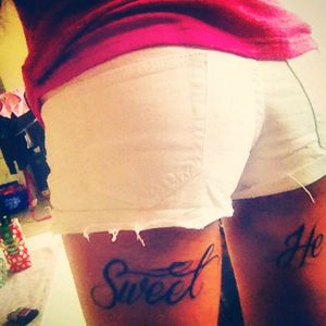 My Sweetheart tattoo❤ #sweetheart #lettering #underbutt #underbutttattoo #sweet #heart