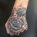#blackandgrey #tattoos #oregon #handjammer #rose #krucialelement