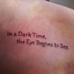 In a dark time, the eye begins to see. #inadarktime #poem #theordoreroethke #collarbonetattoo