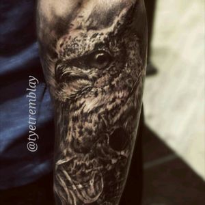 #owl #owltattoo #blackandgrey #realism