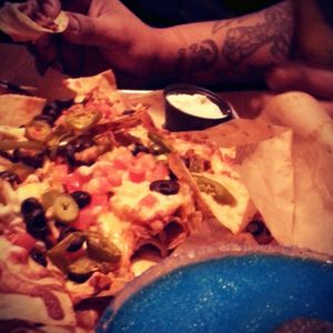 Night out with the tatted hubby. Oh and the nachos were pretty awesome too