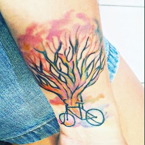 #bicycletattoo #watercolor #tree #lifetattoo