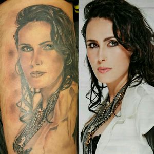 Super realistic tattoo from Sharon den Adel vocal of Within Temptation done by Alexandre Rodrigues @thetattooyouneed