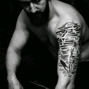 @andre_samarski #tattoo #lineworktattoo #graphictattoo #inked #inkedup #tattoodesign #blackandgreytattoo
