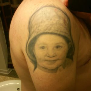 The picture sucks but the portrait of my son is spot on. Thanks Dave at Skelton Crew in Columbus, Indiana.