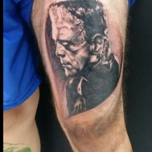 Boris Karloff as monster of Frankenstein.  #bng #boriskarloff #portrait #realism #horrortattoo #brazilian #Frankensteinsmonster