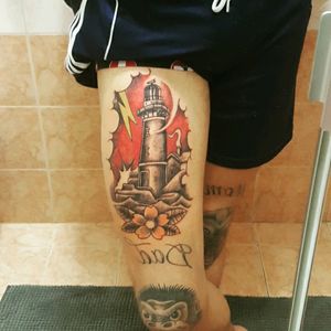 Legs Tattoo #lighthousetattoo#